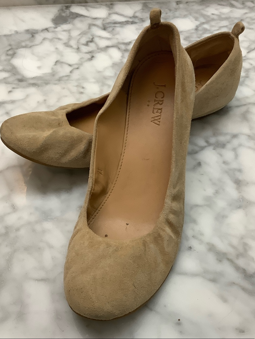 J. Crew Beige Suede Ballet Flats 7.5